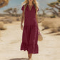 🌸 Maxikleid für Damen mit V-Ausschnitt & Knöpfen – Locker, Feminin & Elegant, Rüschen am Saum, Atmungsaktiv, Passend für Jeden, S-3XL, 10 Farben ✨