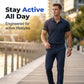 👔 LIMITIERTER 50% RABATT! Herren 2-teiliges Stretch Freizeitset – Kurzarm Poloshirt + Slim Fit Stoffhose, 4-Wege-Stretch, atmungsaktiv für Büro & Alltag