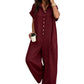 🌿 Lockerer Kurzarm-Jumpsuit mit Knopfleiste
