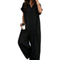 🌿 Lockerer Kurzarm-Jumpsuit mit Knopfleiste
