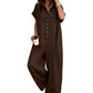 🌿 Lockerer Kurzarm-Jumpsuit mit Knopfleiste