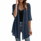 Damen leichter Chiffon-Cardigan mit offener Vorderseite
