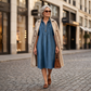 👗 Damen-Jeanshemdkleid 🤍mit umgeschlagenem Kragen und bequemer Passform für die Arbeit