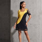 ⌛Limited-Time Offer-Women's Color-Block Crew-Neck Midi Dress with Mesh Hem
