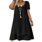👗🌸 Lockeres A-Linien-Kleid mit doppeltem Saum