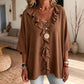 👚🌿 Leichte Rüschenbluse mit V-Ausschnitt – bequem