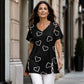 🌺Damen Lässiges V-Ausschnitt Kurzarm T-Shirt