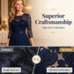 ✨ Spitzenkleid mit Satin-Gürtel und langem Rock – feminin