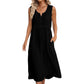 👗Ärmelloses Baumwoll-Leinen-Kleid für Damen