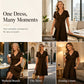 Absolut im Trend! ⭐ 🎀 Stilvolles A-Linien-Kleid mit V-Ausschnitt und Wellendetail – die hohe Taille streckt die Figur optisch
