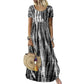 Aktueller Trend⭐💃 Fließendes Midi-Kleid im Tie-Dye-Look mit elegantem Fall – vielseitiger Stil für Urlaub und Stadtrundgänge