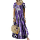 Aktueller Trend⭐💃 Fließendes Midi-Kleid im Tie-Dye-Look mit elegantem Fall – vielseitiger Stil für Urlaub und Stadtrundgänge
