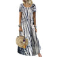 Aktueller Trend⭐💃 Fließendes Midi-Kleid im Tie-Dye-Look mit elegantem Fall – vielseitiger Stil für Urlaub und Stadtrundgänge