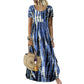 Aktueller Trend⭐💃 Fließendes Midi-Kleid im Tie-Dye-Look mit elegantem Fall – vielseitiger Stil für Urlaub und Stadtrundgänge
