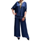 Damen zweiteiliges Weitbein-Hosen-Set