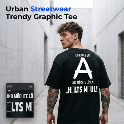 Herren-Kurzarm-T-Shirt mit Rückenaufdruck