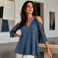 Must-Have🔥 Spitzen-Top mit freien Schultern und Reißverschluss – Ausgefallene Details & atmungsaktiver Stoff für mühelosen Stil ✨