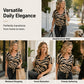 🔥Top-Auswahl🔥 Damen-T-Shirt mit V-Ausschnitt und Bindeband vorne im Zebra-Muster