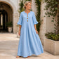 🔥Must-have👗Maxikleid für Damen mit V-Ausschnitt und Rüschenärmeln