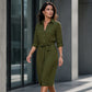 🏆Bestseller👗 Damen-Shirtkleid mit 3/4-Ärmeln & Gürtel – Figurschmeichelnd, vielseitig & bequem | Perfekt für jeden Anlass