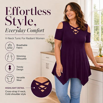 Saisonstil 🌸Damen Cold-Shoulder-Criss-Cross-Oberteil