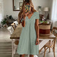 👗Top-Empfehlung - V-Ausschnitt Lochstickerei-Kleid mit Muschelsaum – Leicht & Romantisch für Gartenpartys oder Brunch 🌿