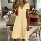 👗Top-Empfehlung - V-Ausschnitt Lochstickerei-Kleid mit Muschelsaum – Leicht & Romantisch für Gartenpartys oder Brunch 🌿