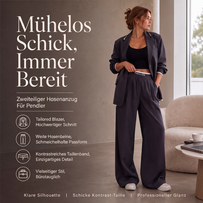 Neue Saison 🌿Elegantes Blazer- und Weite-Hosen-Set für Damen