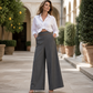 👖🎨 Bestseller – Damen-Hochbundhose mit Kontrastbesatz – bequem und stylisch
