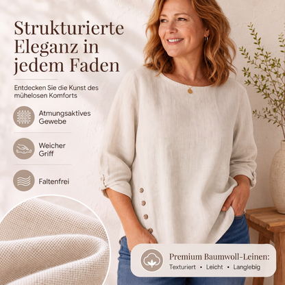 ✨🛍️Neu eingetroffen – Leinen-Oberteil mit lockerer Passform – Luftiger Komfort und klassischer Stil für lässige Tage 🍃