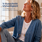 Legere kragenlose Damen-Strickjacke mit Knopfverschluss