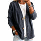 Legere kragenlose Damen-Strickjacke mit Knopfverschluss