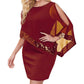 Damen Kleid mit unregelmäßigem Pailletten-Patchwork und Cold-Shoulder-Design