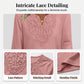 ☀️👚Top-Empfehlung – Bluse mit V-Ausschnitt und Spitzenbesatz – atmungsaktiver Stoff und figurschmeichelnder Fall für Arbeit oder Wochenende 🌿