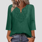 ☀️👚Top-Empfehlung – Bluse mit V-Ausschnitt und Spitzenbesatz – atmungsaktiver Stoff und figurschmeichelnder Fall für Arbeit oder Wochenende 🌿