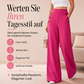 Aktueller Trend⭐👖✨ Hoch taillierte Hose mit weitem Bein und seitlichen Knöpfen – schmeichelhafte Silhouette und einzigartiges Detail für einen lässigen Look