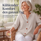 Weites V-Ausschnitt-Knopf-Oberteil für Damen