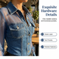 💫 Jetzt im Trend – Tailliertes Denim-Oberteil mit Vintage-Knöpfen – elegant und kantig ✨