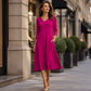 🔥 Top-bewertet – V-Ausschnitt-Midikleid – vielseitig und elegant ✨