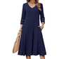 🔥 Top-bewertet – V-Ausschnitt-Midikleid – vielseitig und elegant ✨