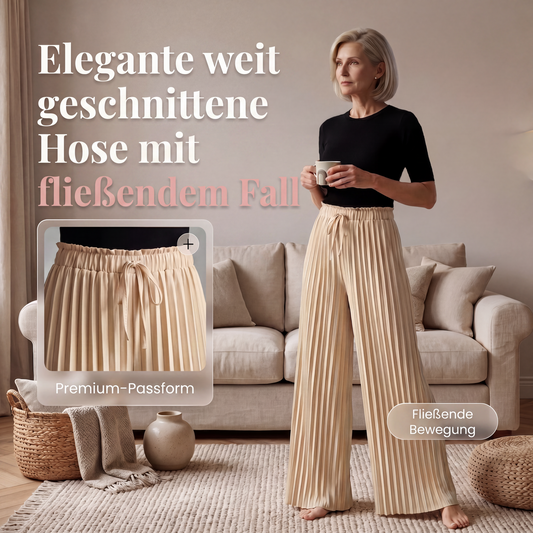 Bestseller🔥 👖 Weite Plisseehose mit verstellbarem Kordelzug – weich fallend und knitterfrei elegant