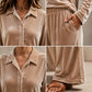 Bestseller🔥 Luxuriöses Samt-Set mit Knopfhemd und weit geschnittenen Hosen – sanfte Eleganz für entspannte Tage