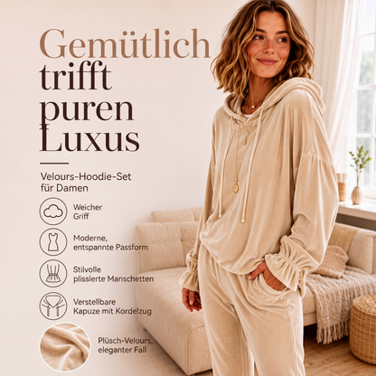 Legerer Kapuzenpullover aus Samt für Damen