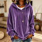 Legerer Kapuzenpullover aus Samt für Damen