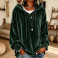 Legerer Kapuzenpullover aus Samt für Damen