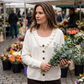 Damen-Strickjacke mit Rüschenkragen