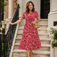 ✨ Neuheiten – Elegantes V-Ausschnitt-Kleid mit Blumenprint – leicht und feminin 🌸
