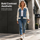 🧥🔥 Bestseller – Kontrast-Denimjacke – perfekt für Alltag