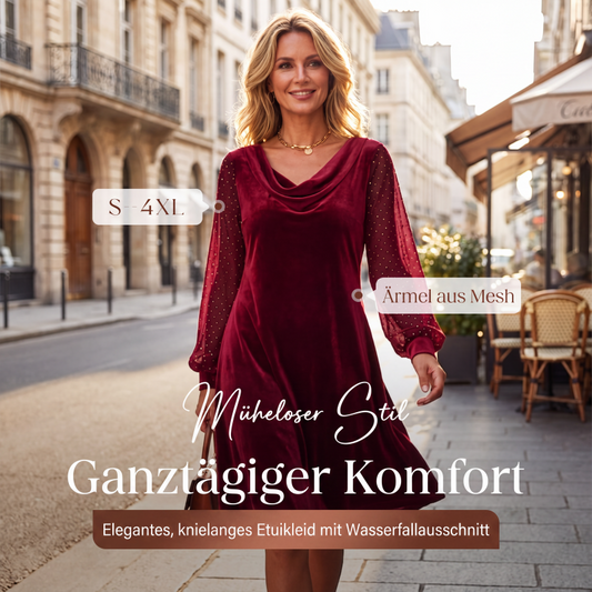 🌟 Top-bewertet – Elegantes Kurzarmkleid mit Mesh-Details – schmeichelhaft und leicht 🌿
