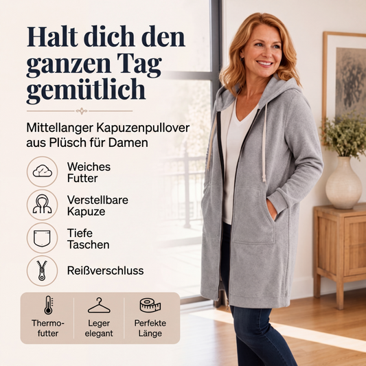 🔥Diese Woche zum Sonderpreis: €25.99!!🔥 Damen Freizeit-Fleece-Hoodies mit Reißverschluss